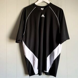ADIDAS Mens Y2K Vintage 1/2 Sleeve Training Top Black & White XL